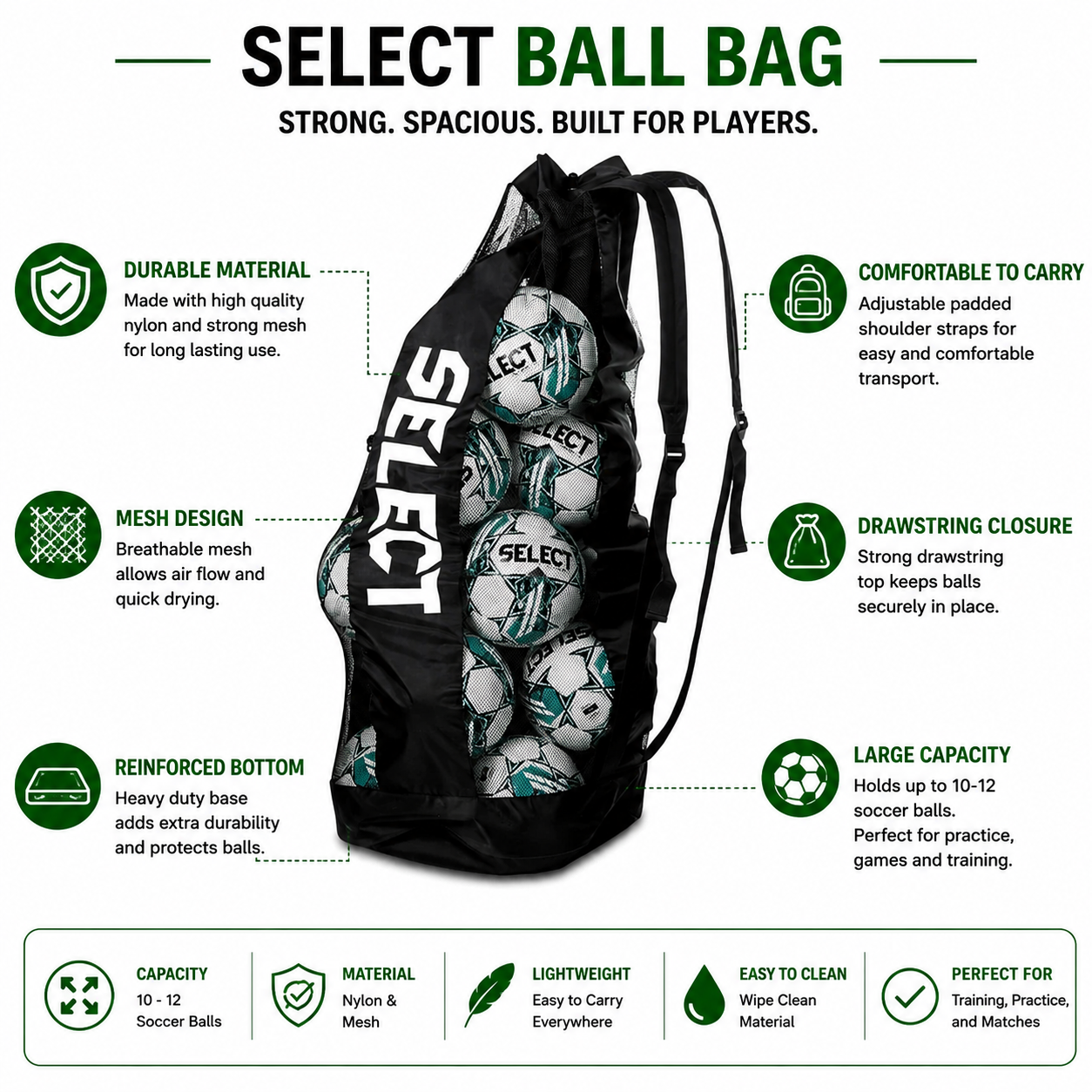 SELECT DUFFLE BALL BAG 18-20 BALLS