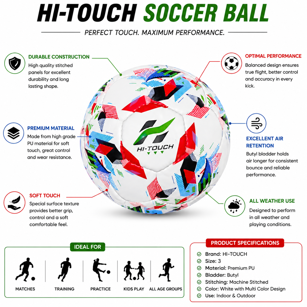 HI-TOUCH Spectrum Soccer Ball