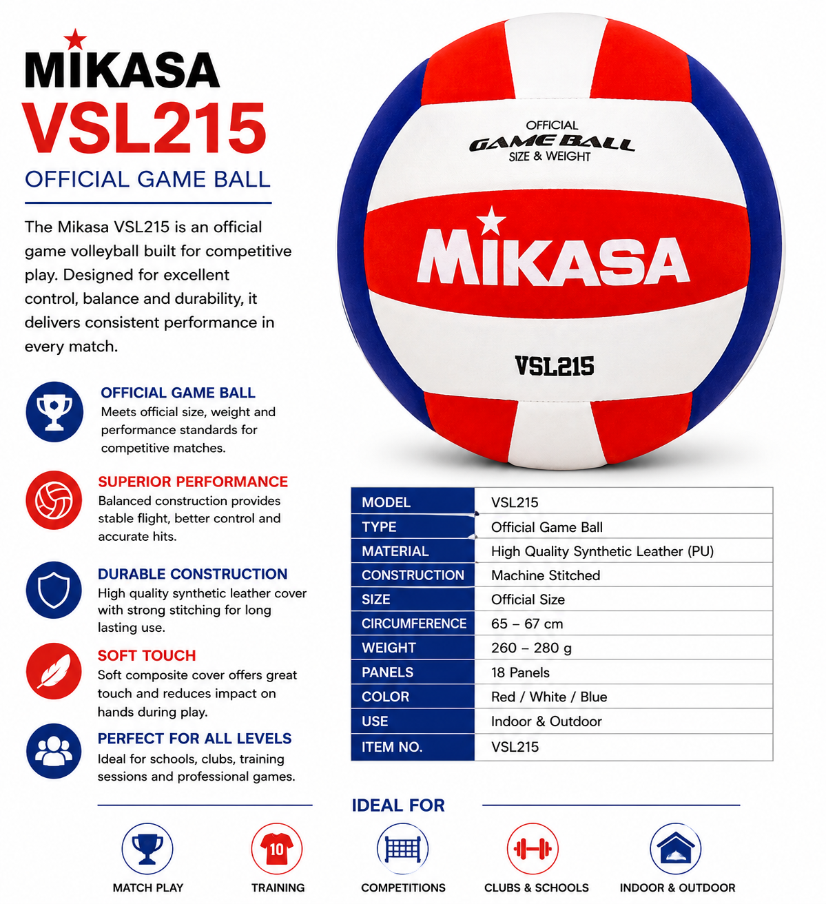 Mikasa VSL215 Volleyball