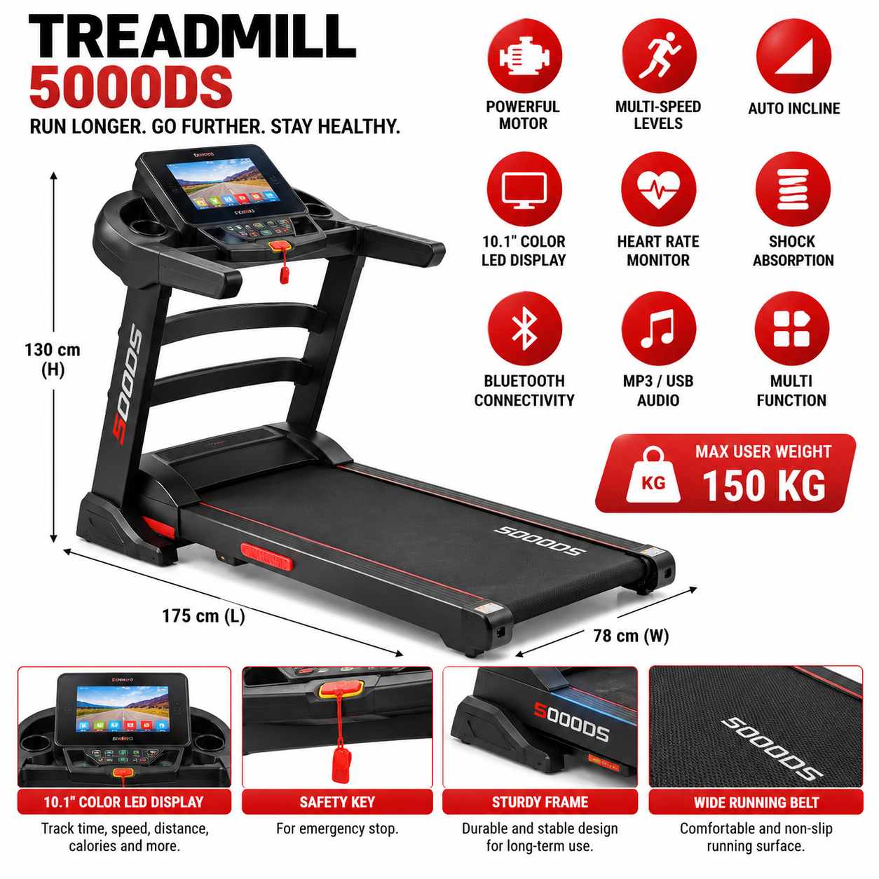 Smart Screen Treadmill - Cardio Running Machine
